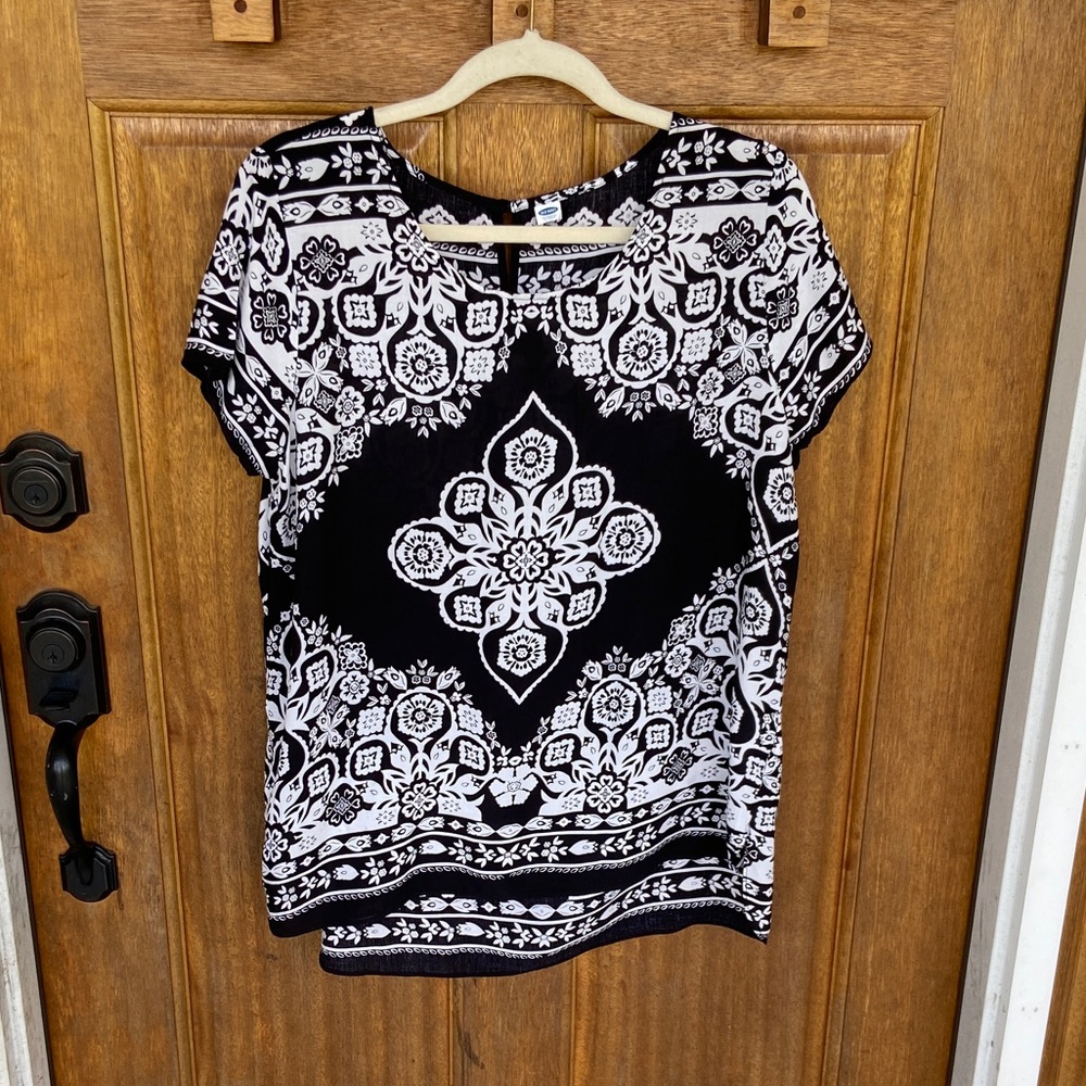 Old Navy | Black and White Blouse, large
